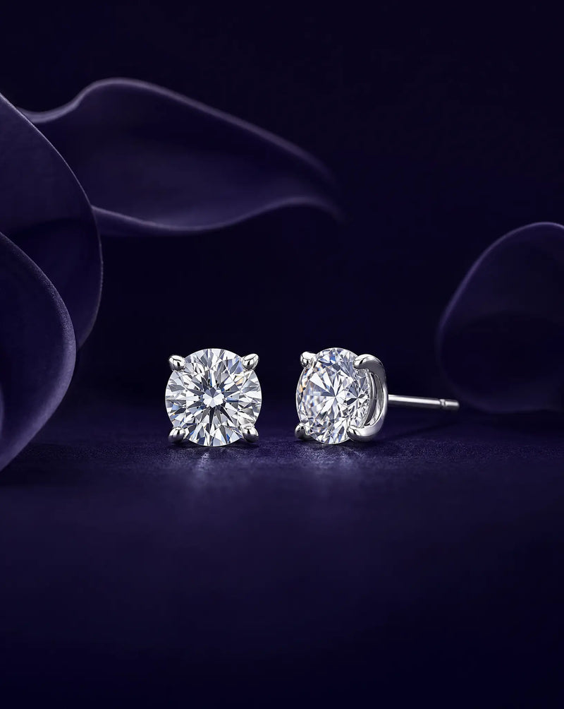 IGI Certified Lab grown diamond stud earrings in 14K solid white gold from Deeve jewelry