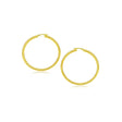 Polished Hoop Earrings in 14K White or Yellow Gold | 20mm x 3mm