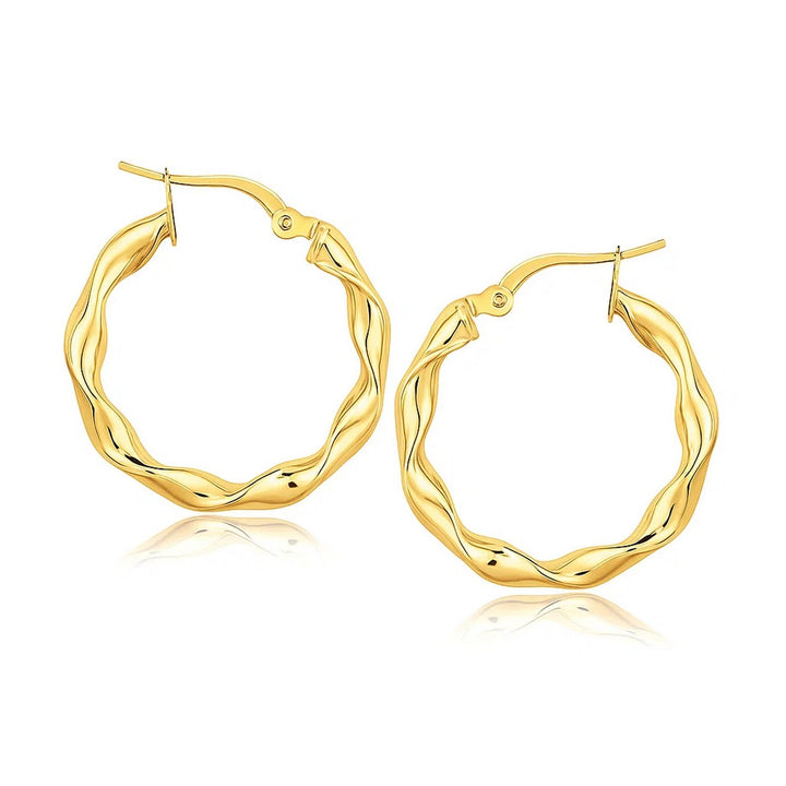 Twist Hoop Earrings in 14K Yellow Gold - 20mm