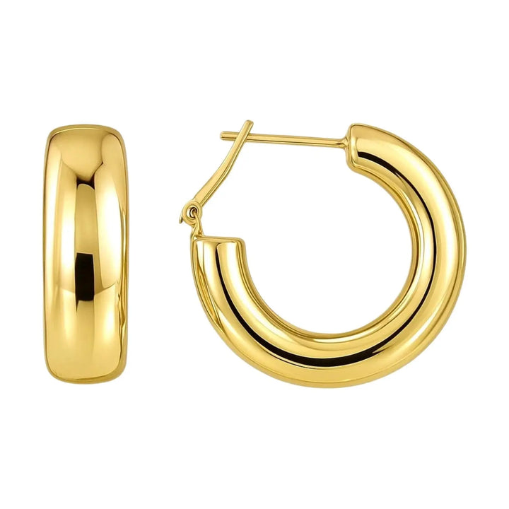 Large Omega C Hoops | 14K Gold Hoop Earrings DEEVE