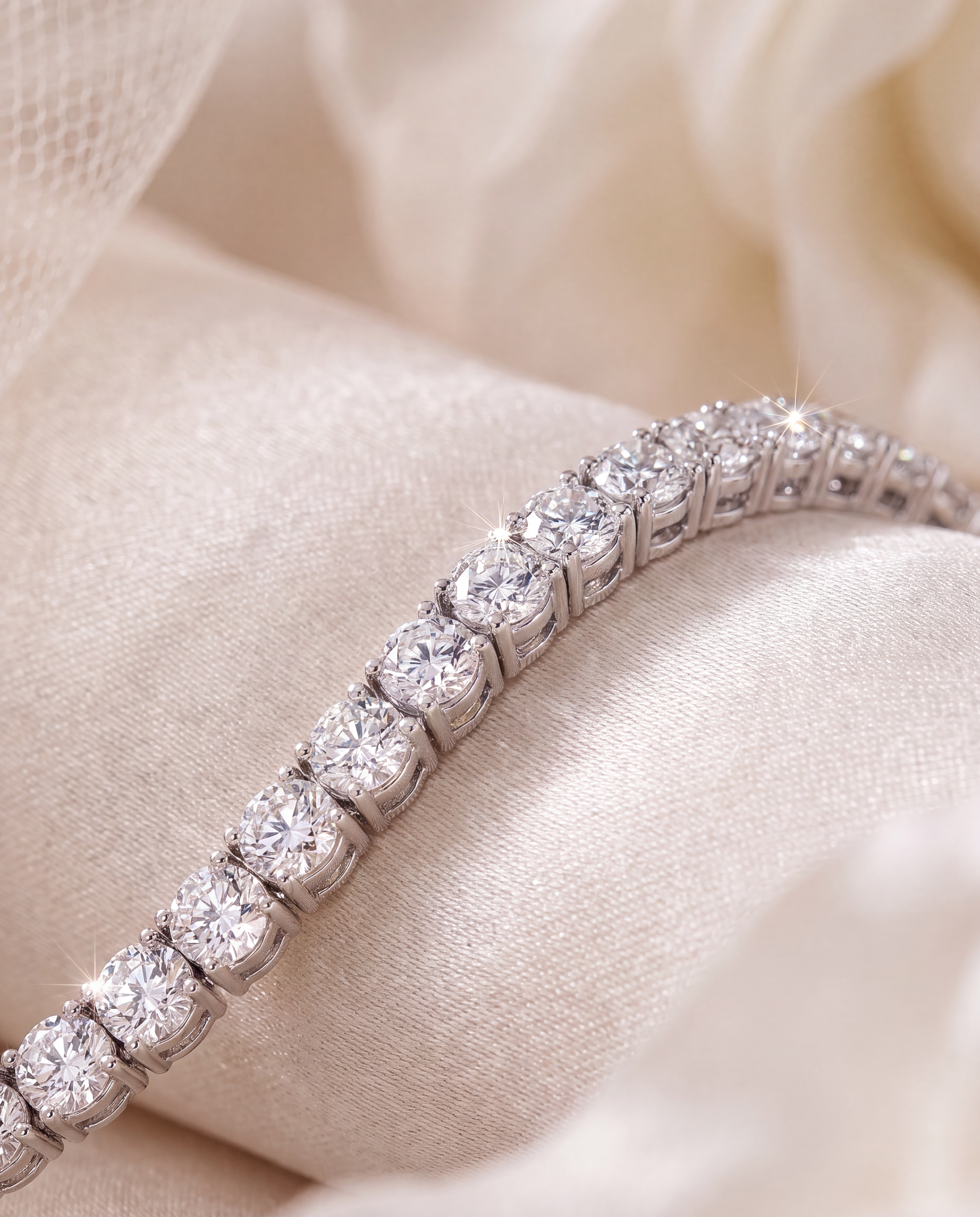 Lab grown diamond tennis bracelets in 14K gold — DEEVE Canada