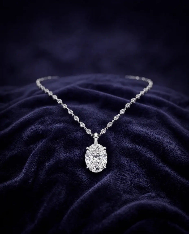 Diamond station necklace in 14K gold — DEEVE