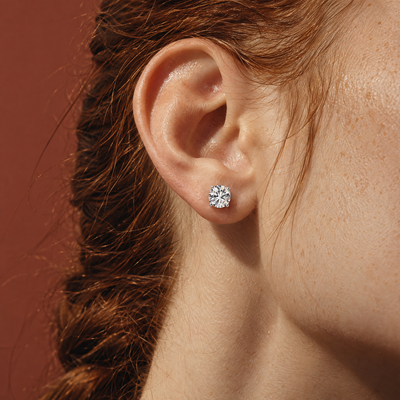 1.5 Carat Lab Grown Diamond Stud Earrings in 14K Gold