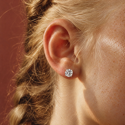 2 Carat Lab Grown Diamond Stud Earrings in 14K Gold