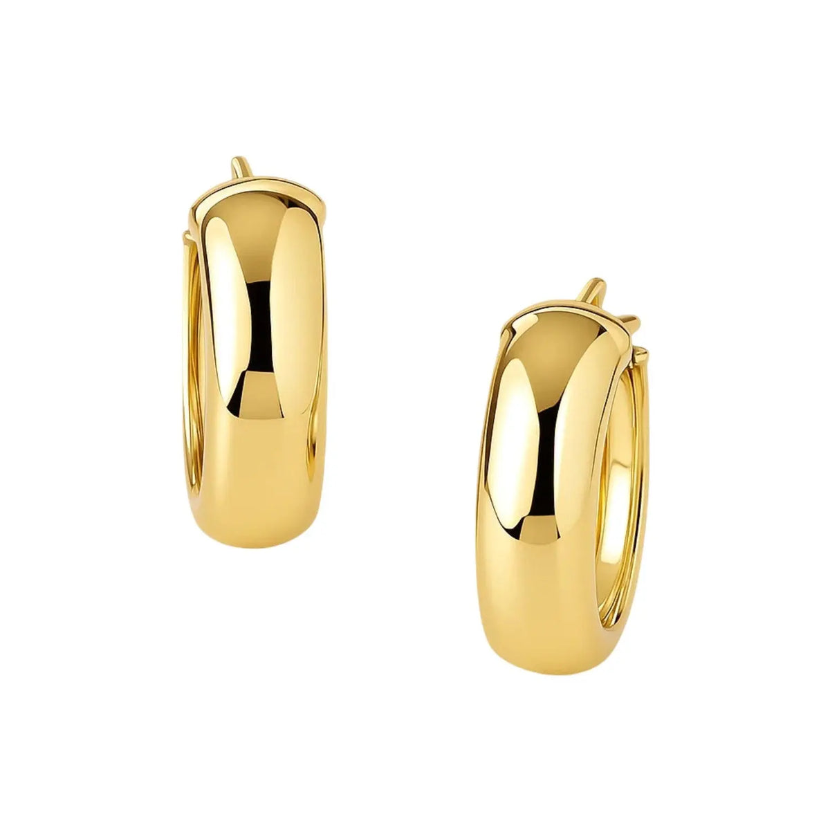 Wide Medium Hoop Earrings Snap Lock | 14K Gold  Hoop Earrings DEEVE