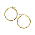Polished Hoop Earrings in 14K White, Yellow or Rose Gold | 25mm x 2mm