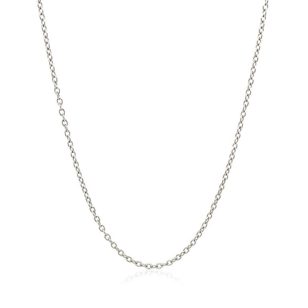 Round Cable Link Chain in 18K White Gold, 1.50mm