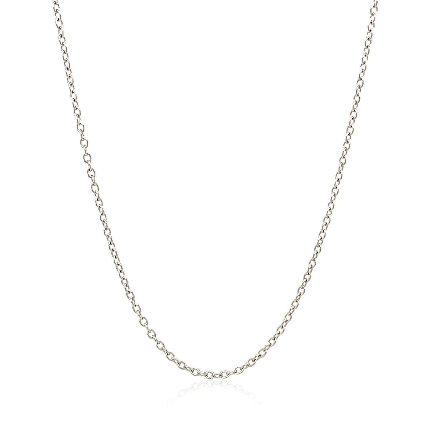 Round Cable Link Chain in 18K White Gold, 1.50mm