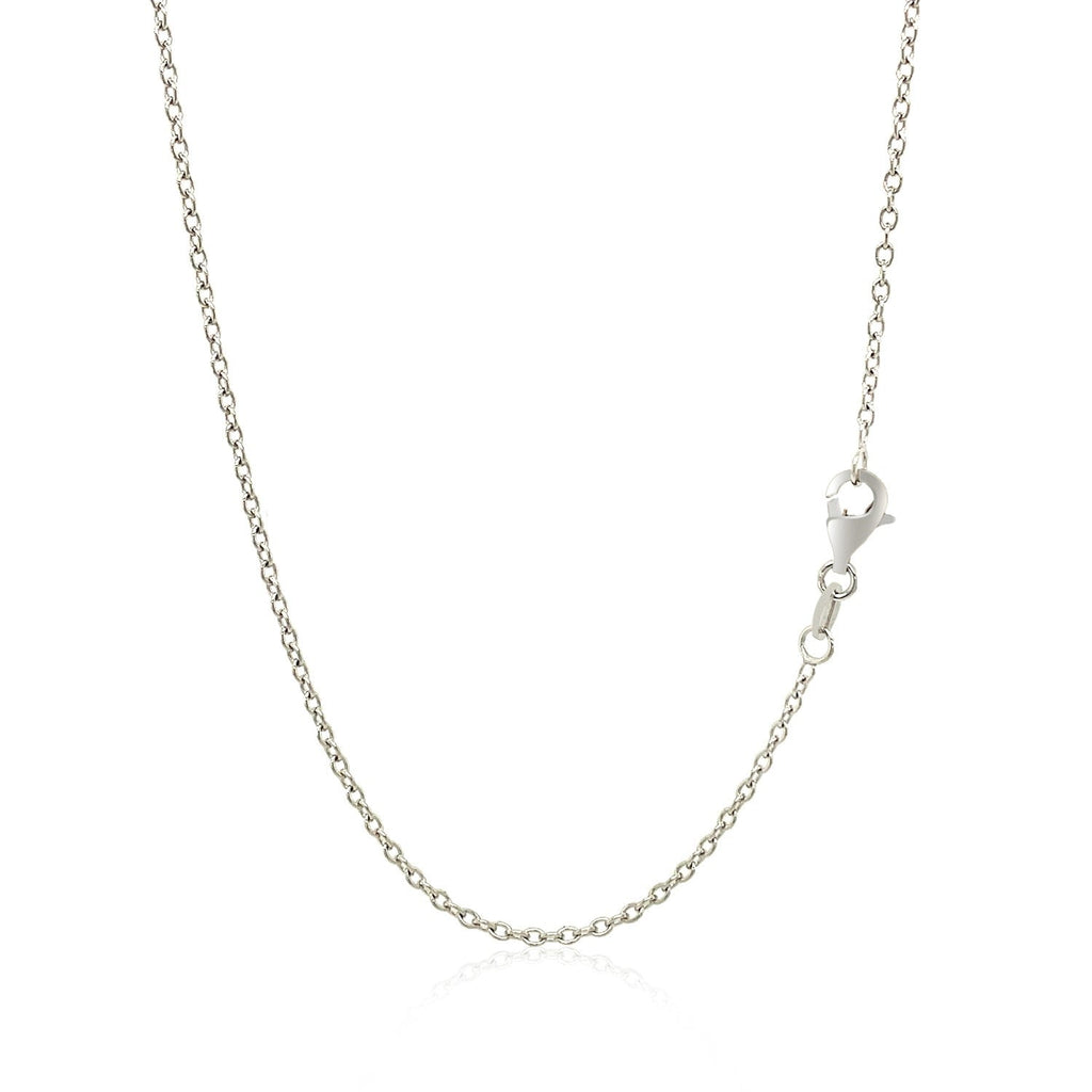 Round Cable Link Chain in 18K White Gold, 1.50mm