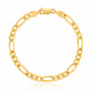 14K Solid Gold Figaro Chain Bracelet - 3.80 mm
