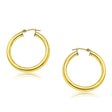 Polished Hoop Earrings in 14K Yellow Gold | 30mm x 4mm