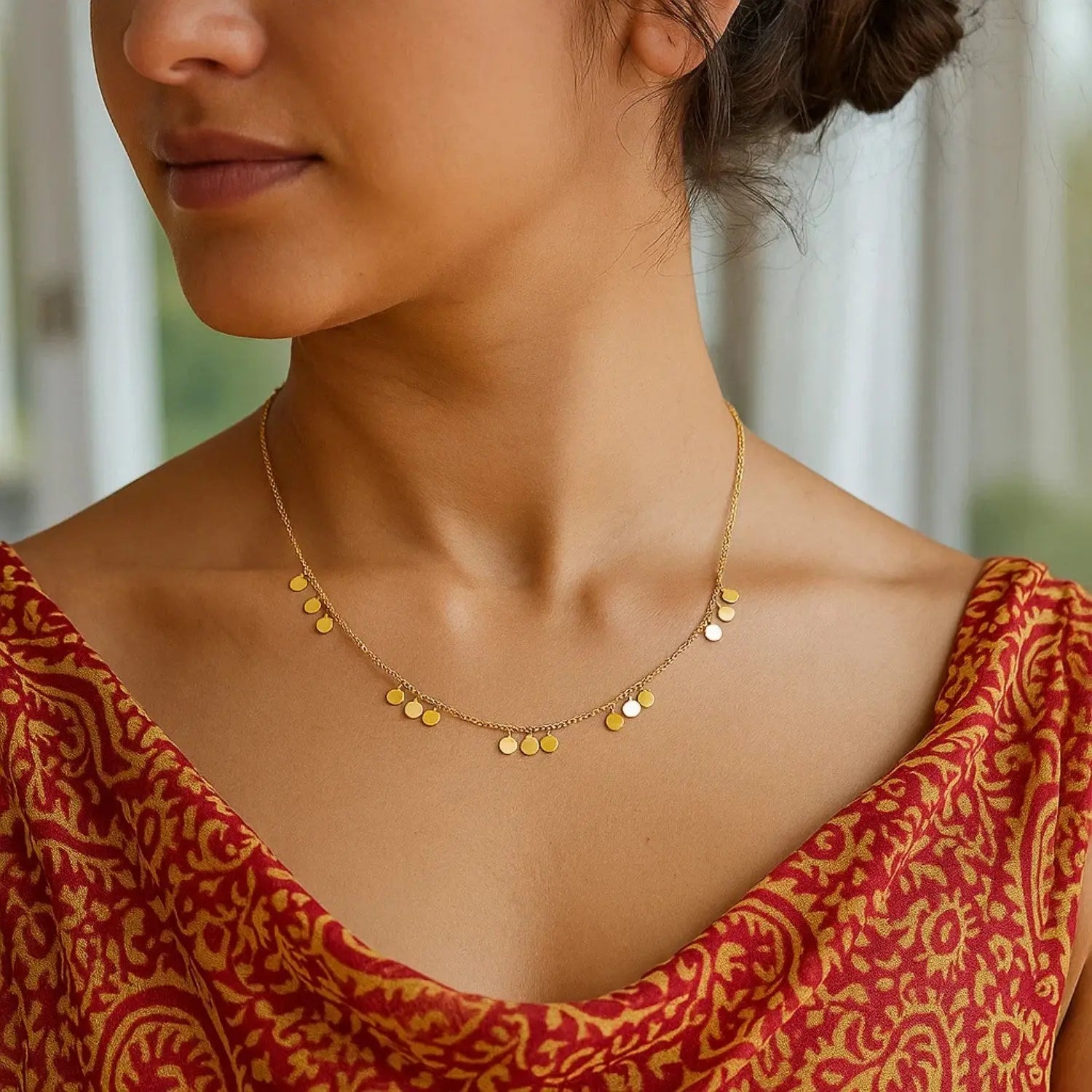 Circle Station Necklace  Choker DEEVE