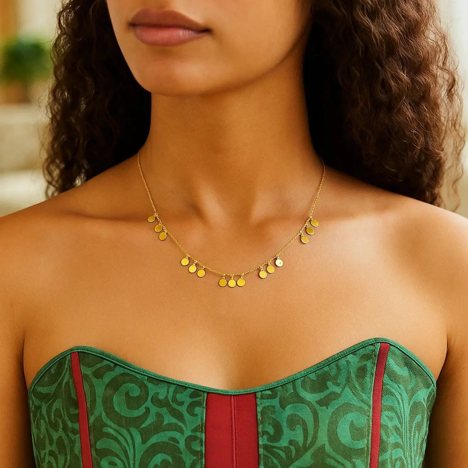 Circle Station Necklace  Choker DEEVE