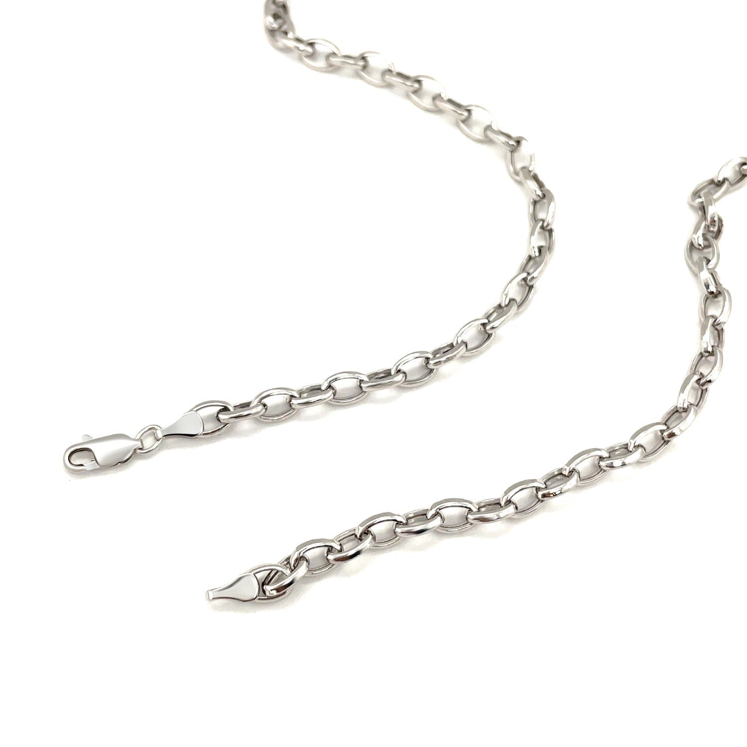 Oval Rolo Chain Necklace in 14K White Gold | 4.60mm