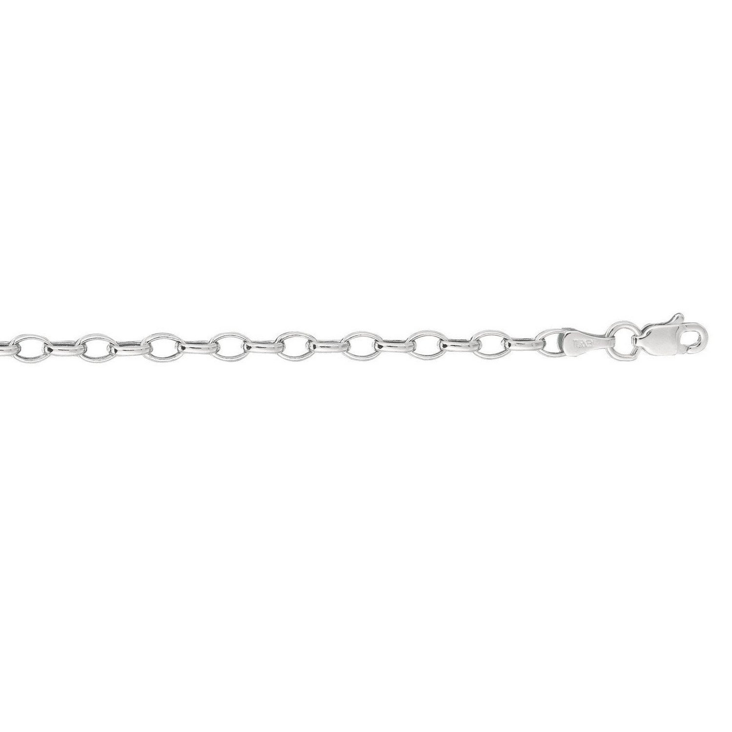 Oval Rolo Chain Necklace in 14K White Gold | 4.60mm