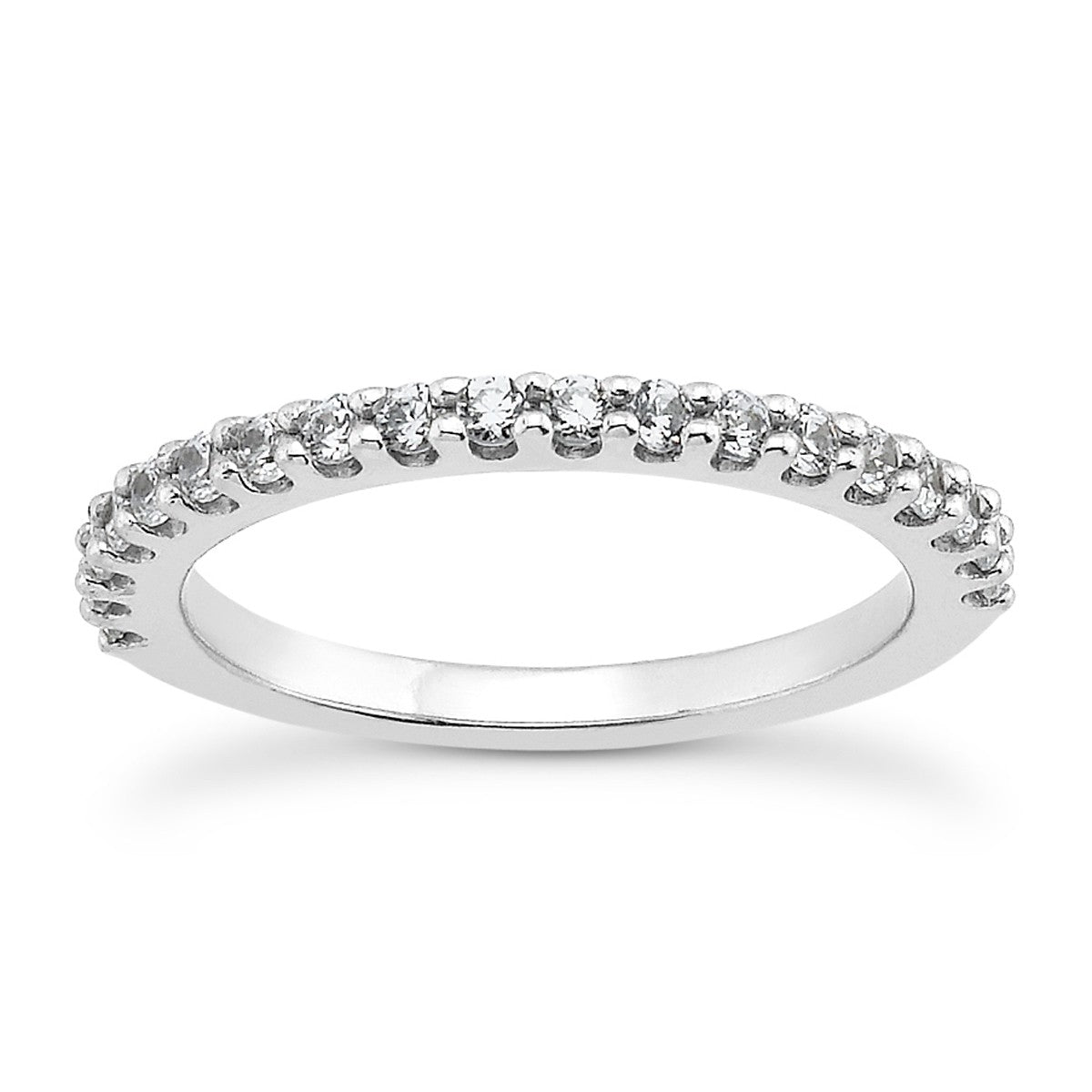 Scalloped Diamond Wedding Band in 14K White Gold | 0.38 Ct