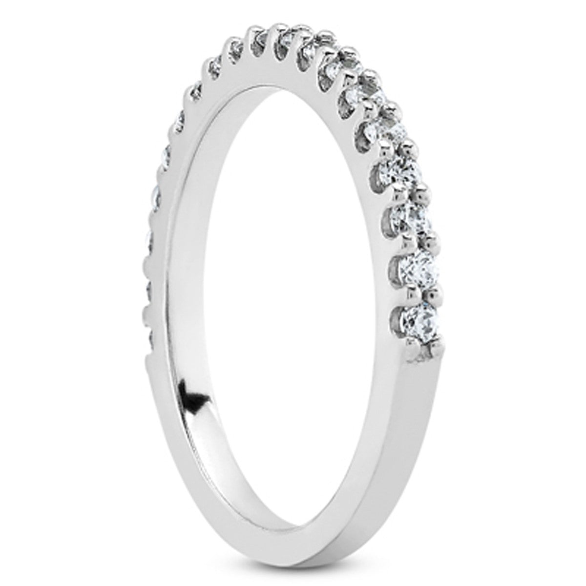 Scalloped Diamond Wedding Band in 14K White Gold | 0.38 Ct