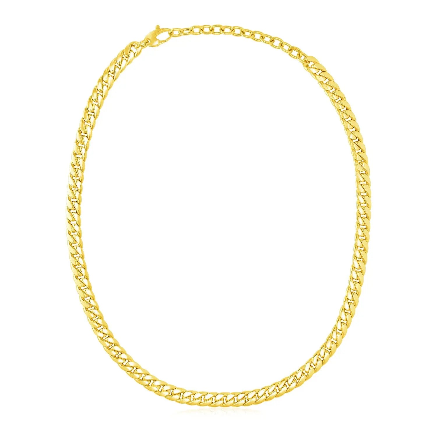 Cuban Chain Choker Necklace in 14K Yellow Gold  Chains DEEVE