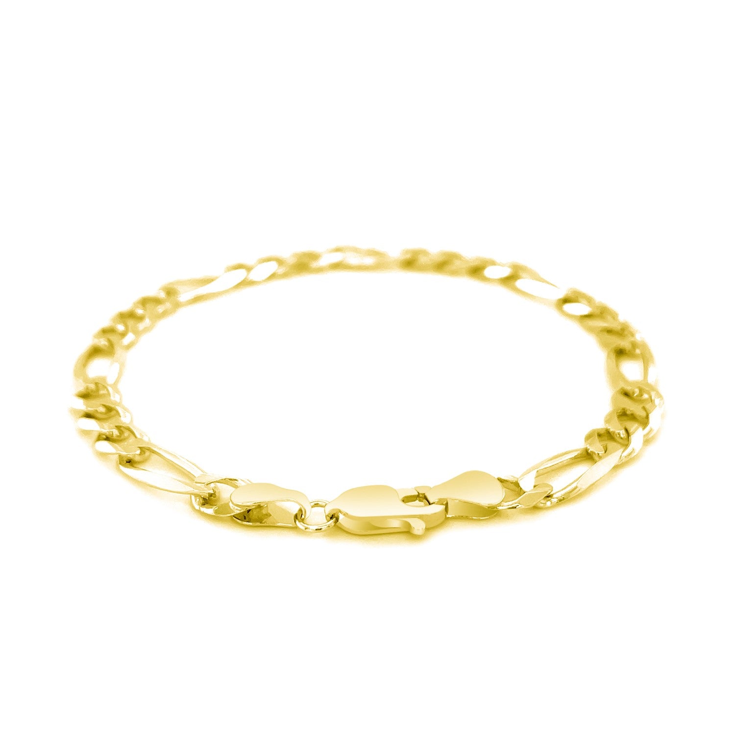 14K Gold Solid Figaro Chain Bracelet - 6.00 mm
