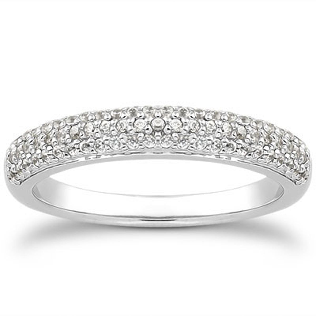Micro-Pavé Diamond Wedding Band in 14K White Gold | 3.1 mm