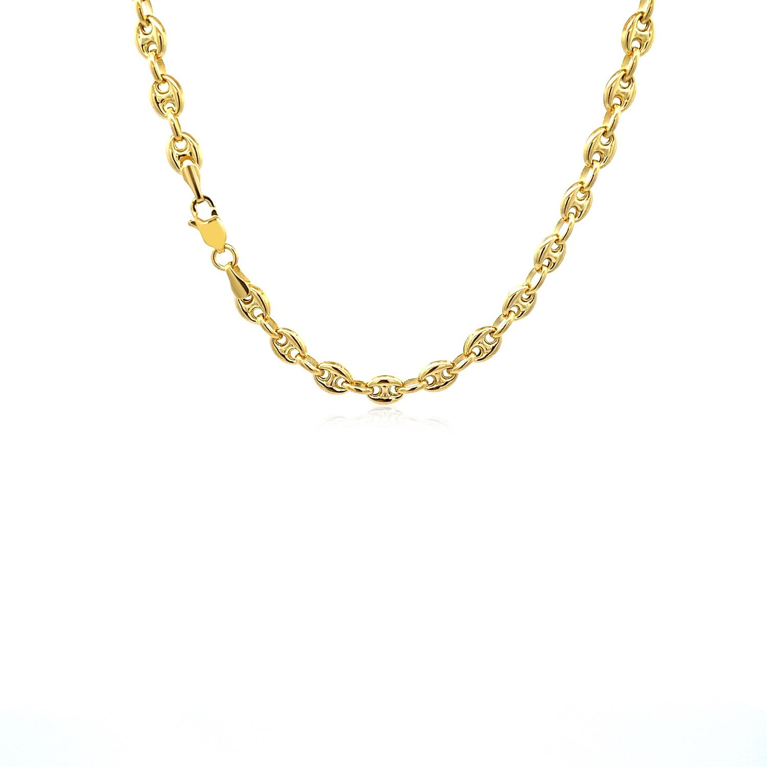 Puffed Mariner Link Chain Necklace in 14K Yellow Gold | 4.70mm