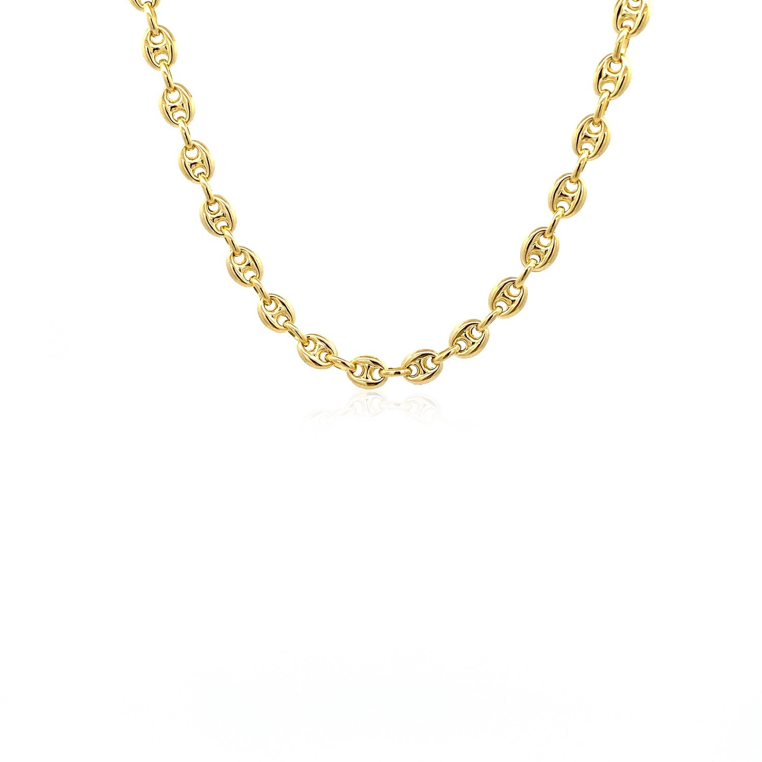 Puffed Mariner Link Chain Necklace in 14K Yellow Gold | 4.70mm