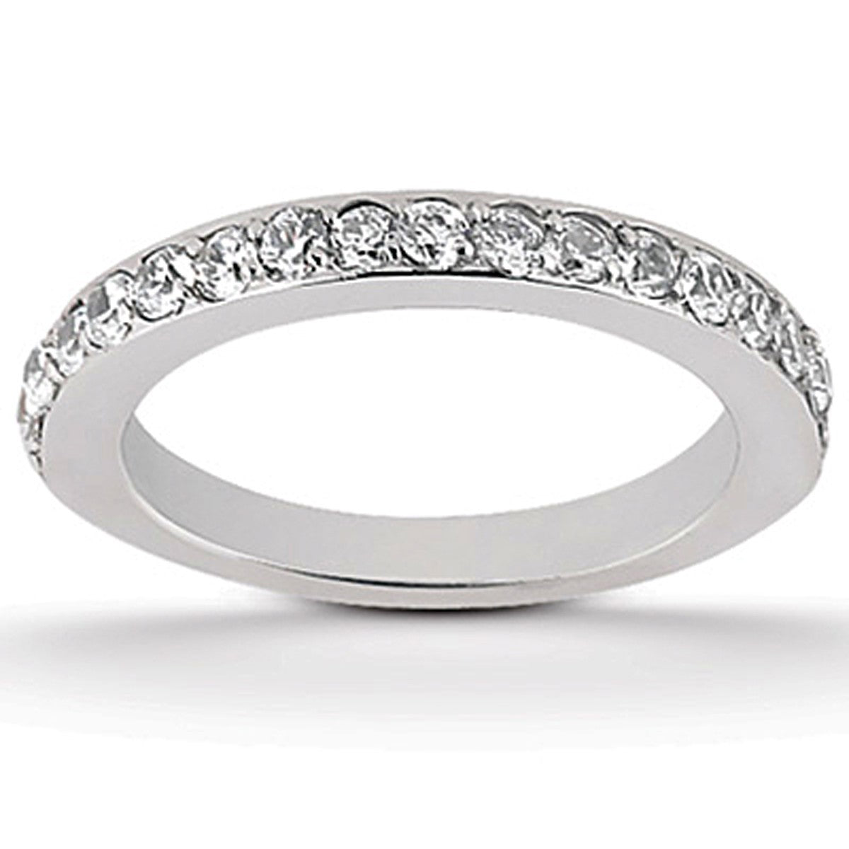 Half Eternity Pavé Diamond Wedding Band in 14K White Gold