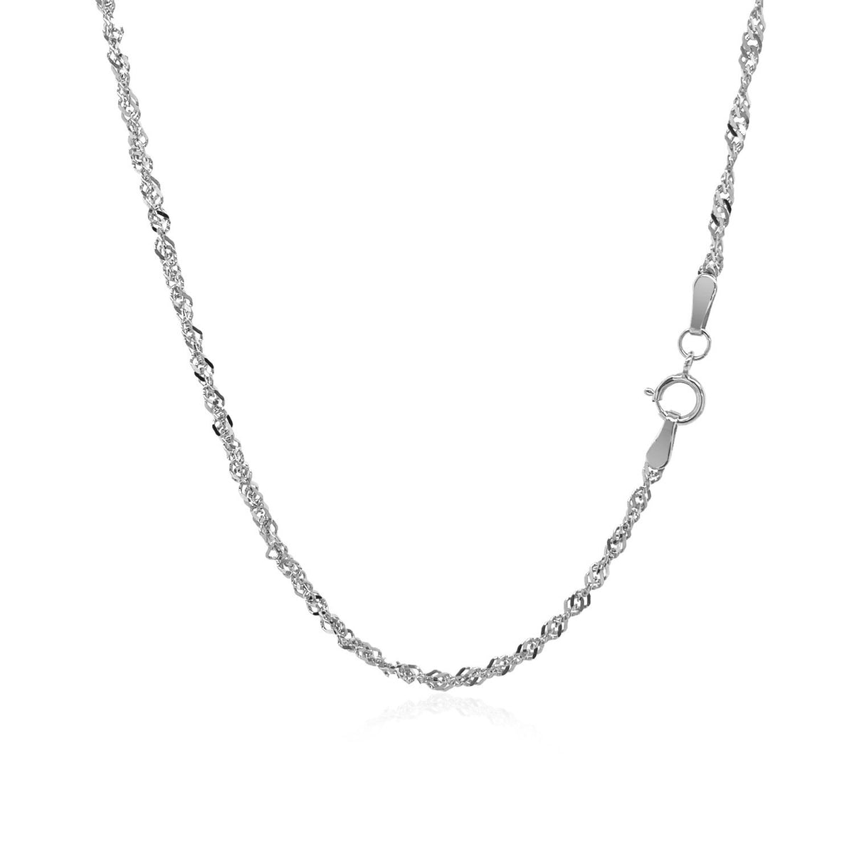 Singapore chain in 14K white gold with the clasp at the side