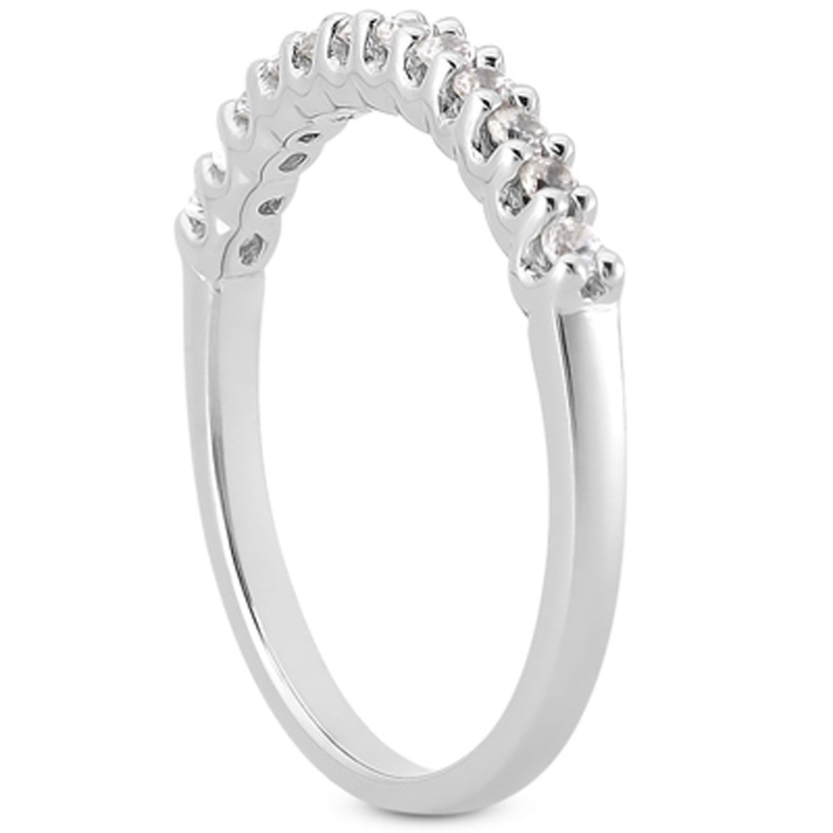Scallop Diamond Wedding Band in 14K White Gold | 0.24 Cttw