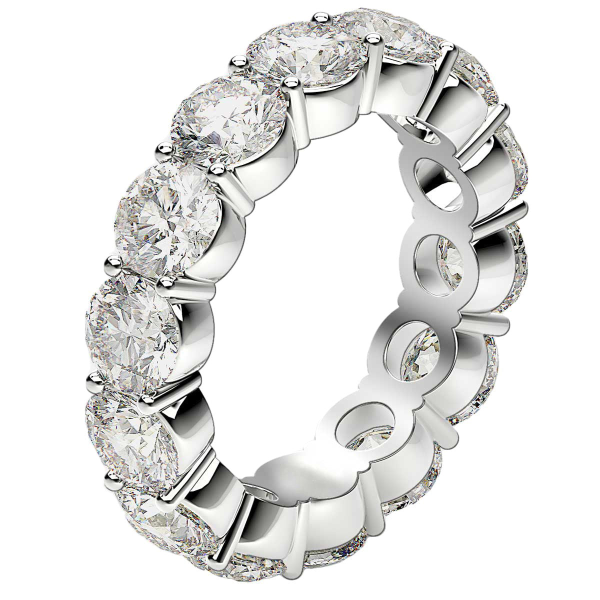 6.00ct Round Lab Grown Diamond Eternity Ring — Band Width Detail, DEEVE
