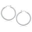 Polished Hoop Earrings in 14K White Gold | 40mm x 3mm