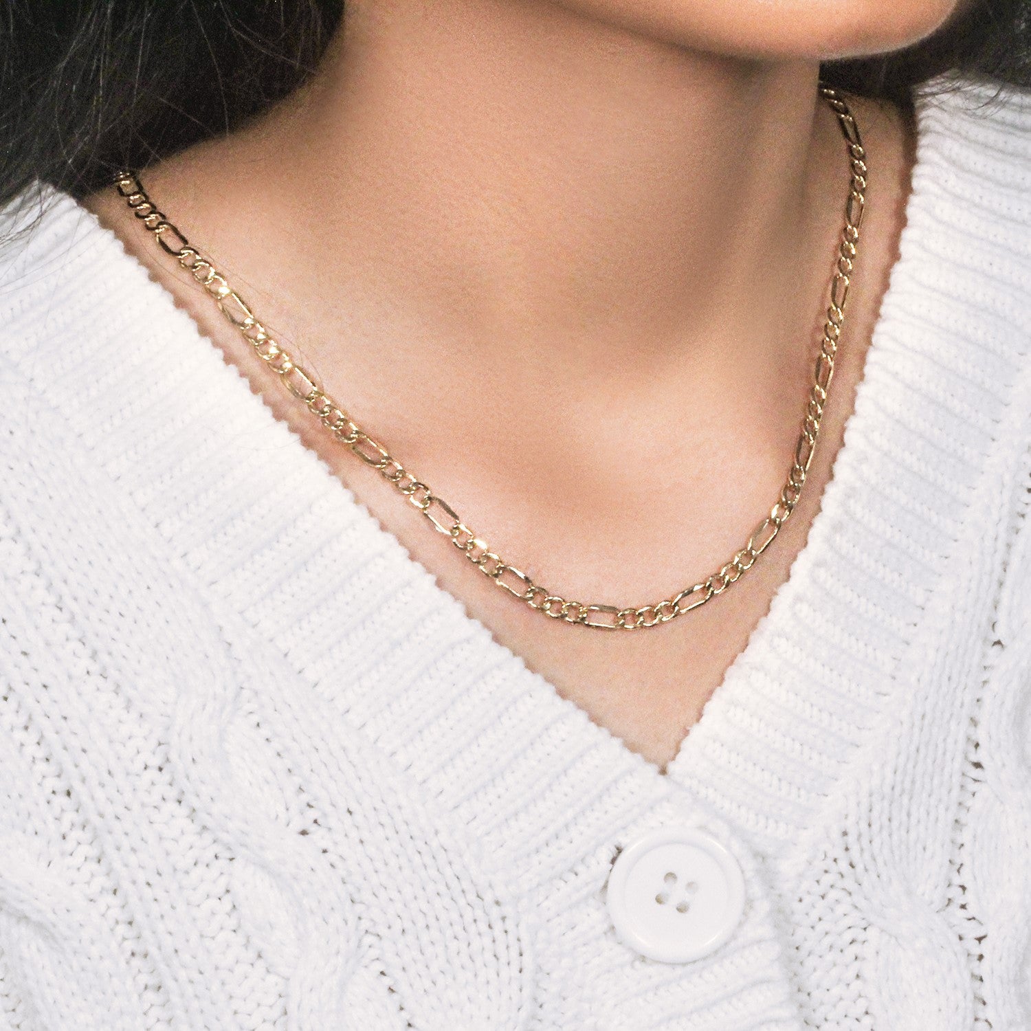 Figaro Chain Necklace in 14K Yellow Gold - 4.70mm