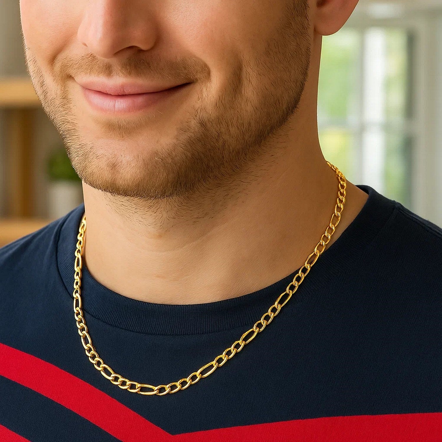 Figaro Chain Necklace in 14K Yellow Gold - 4.70mm