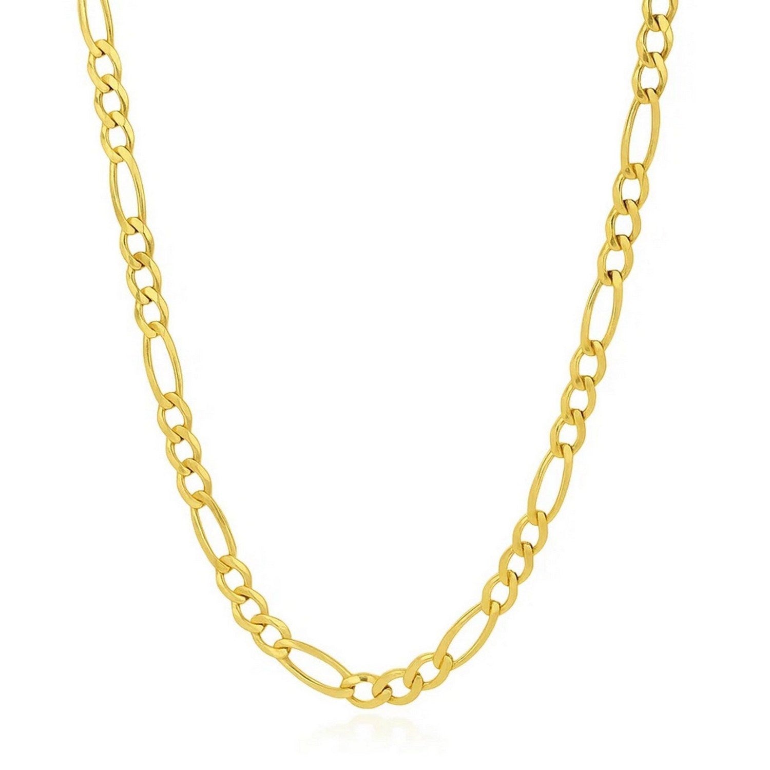 Solid Figaro Chain Necklace in 14K Gold | 4.50mm