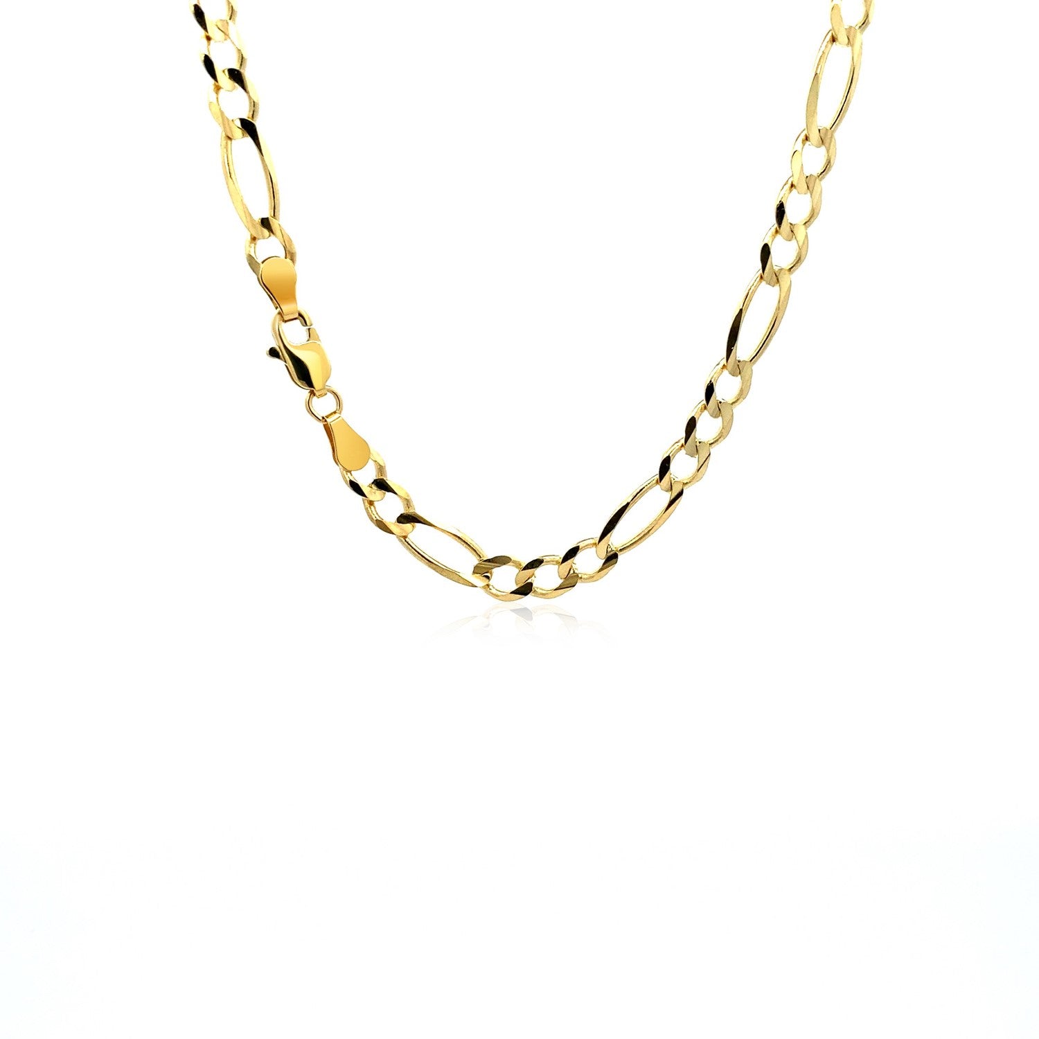 Solid Figaro Chain Necklace in 14K Gold | 4.50mm