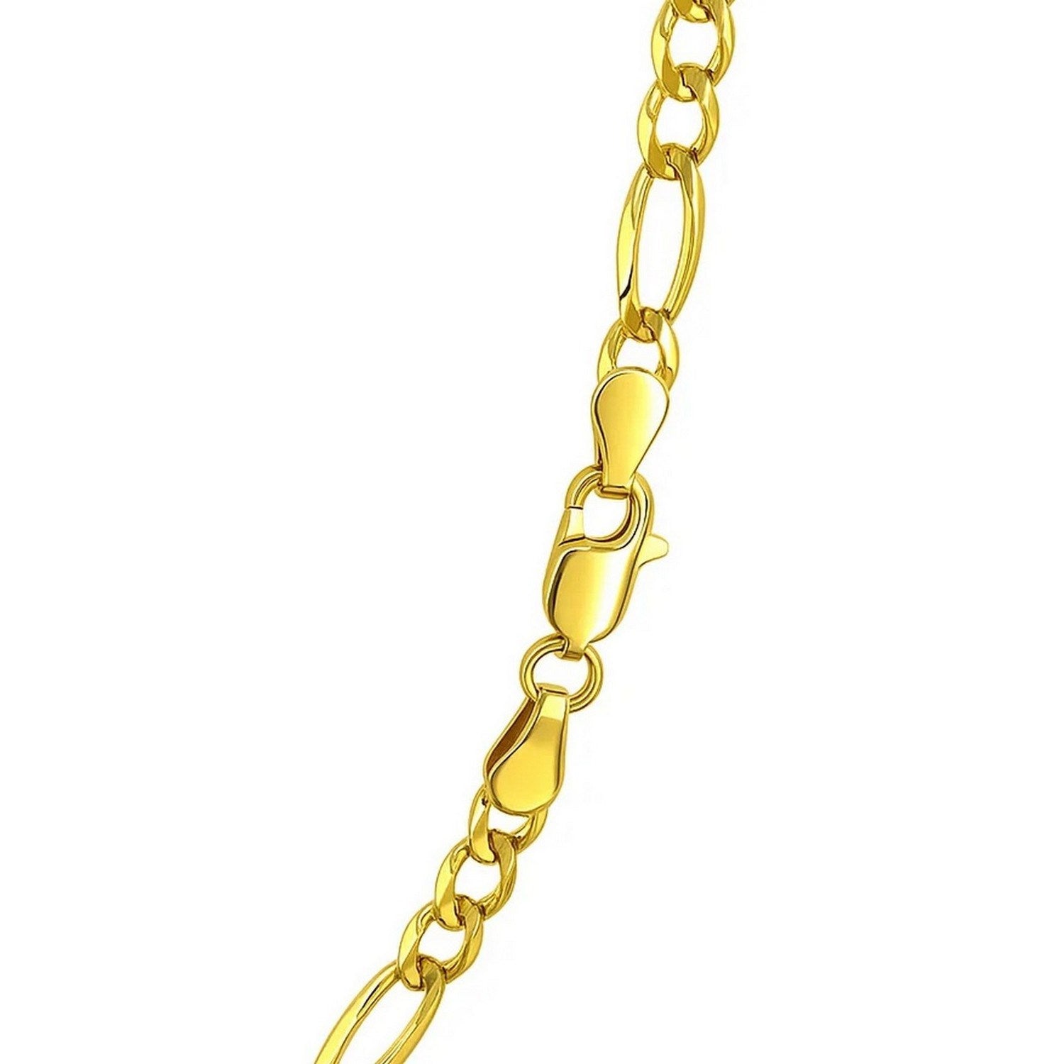 Solid Figaro Chain Necklace in 14K Gold | 4.50mm