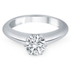 Round Cut Diamond Engagement Ring in 14K White Gold | Solitaire Cathedral | 0.50 ct