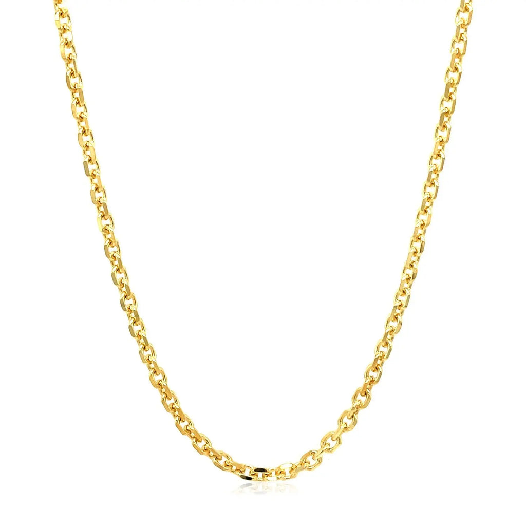 Diamond Cut Cable Link Chain in 18K Yellow Gold  Chains DEEVE