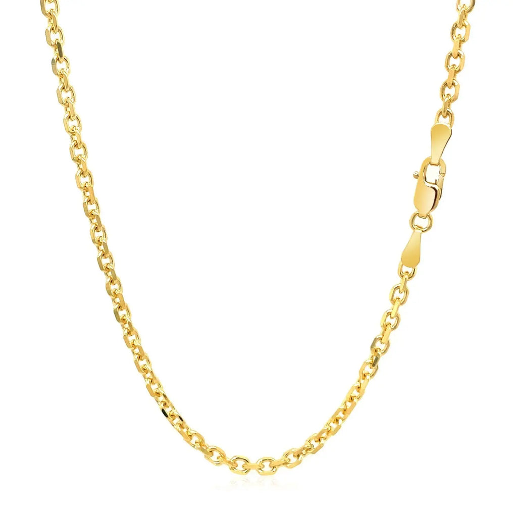 Diamond Cut Cable Link Chain in 18K Yellow Gold  Chains DEEVE