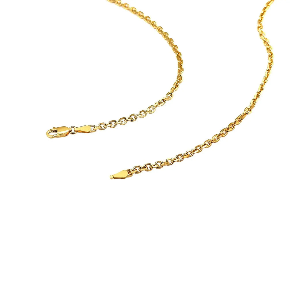 Diamond Cut Cable Link Chain in 18K Yellow Gold  Chains DEEVE