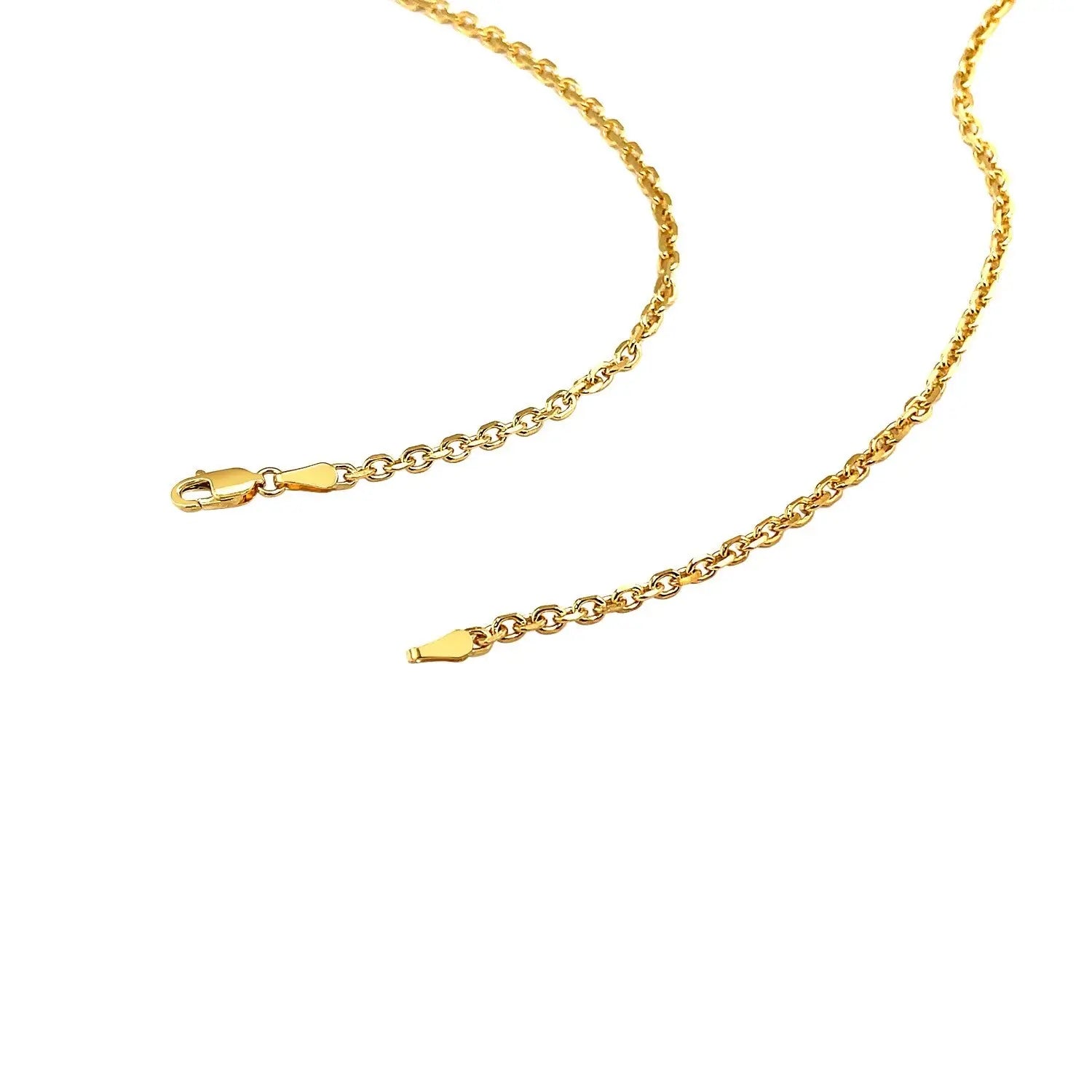 Diamond Cut Cable Link Chain in 18K Yellow Gold  Chains DEEVE