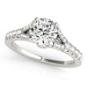 Round Cut Diamond Engagement Ring in 14K White Gold | Split Shank | 1.33 cttw