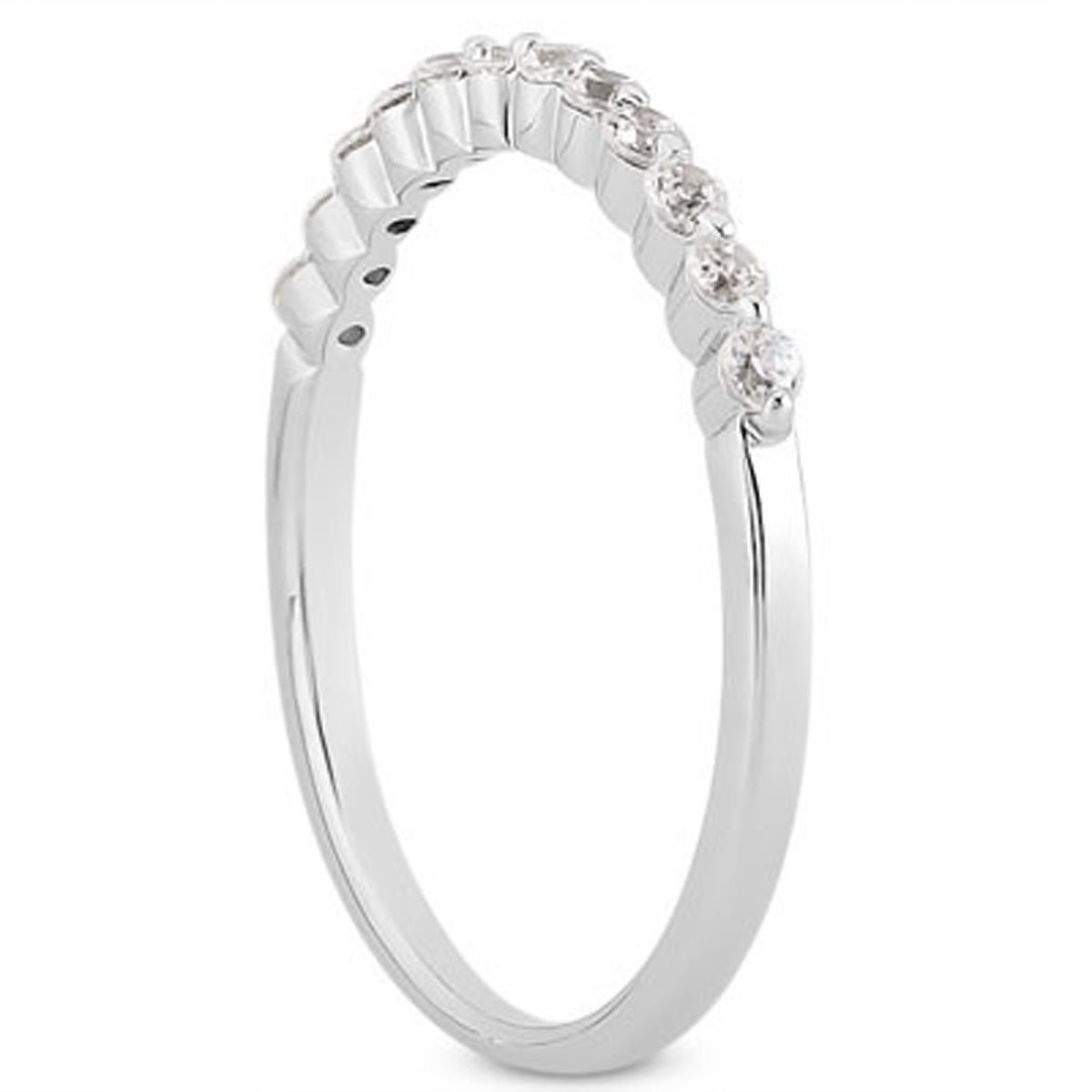 Floating Diamond Wedding Band in 14K White Gold