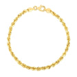 Solid Diamond-Cut Rope Chain Bracelet in 14K Yellow Gold | 4.00mm