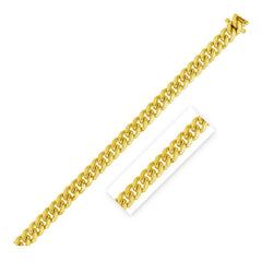 Solid Miami Cuban chain in 14K yellow gold, 4.0mm, with a close-up of the links