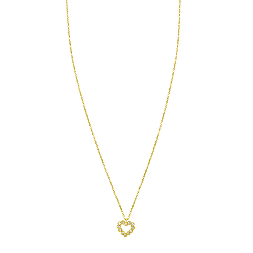 Petite Diamond Heart Pendant Necklace in 14K Yellow Gold