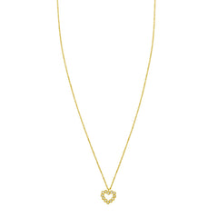 Petite Diamond Heart Pendant Necklace in 14K Yellow Gold