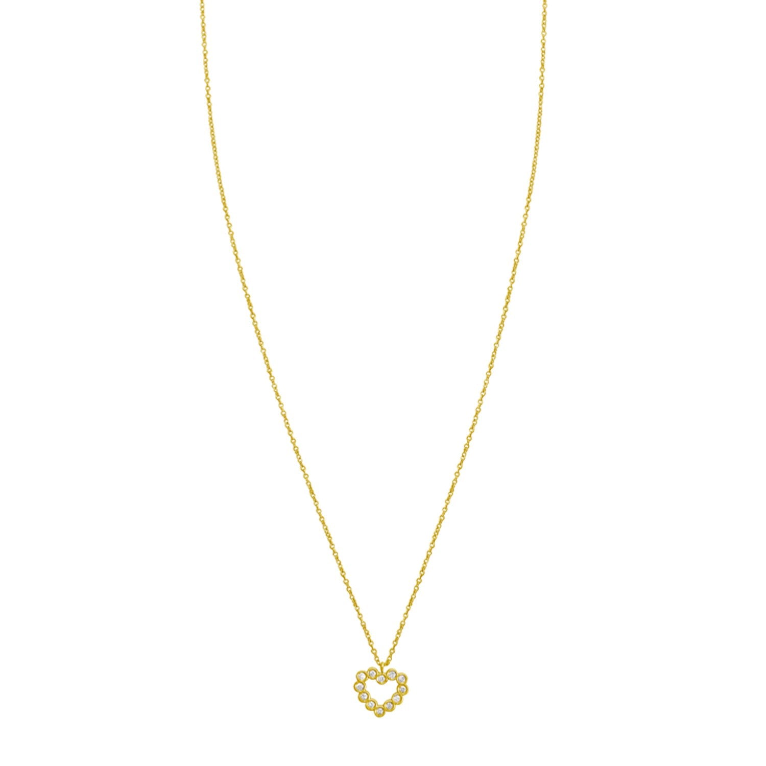 Petite Diamond Heart Pendant Necklace in 14K Yellow Gold