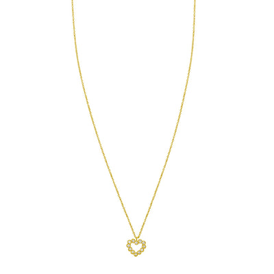 Petite Diamond Heart Pendant Necklace in 14K Yellow Gold