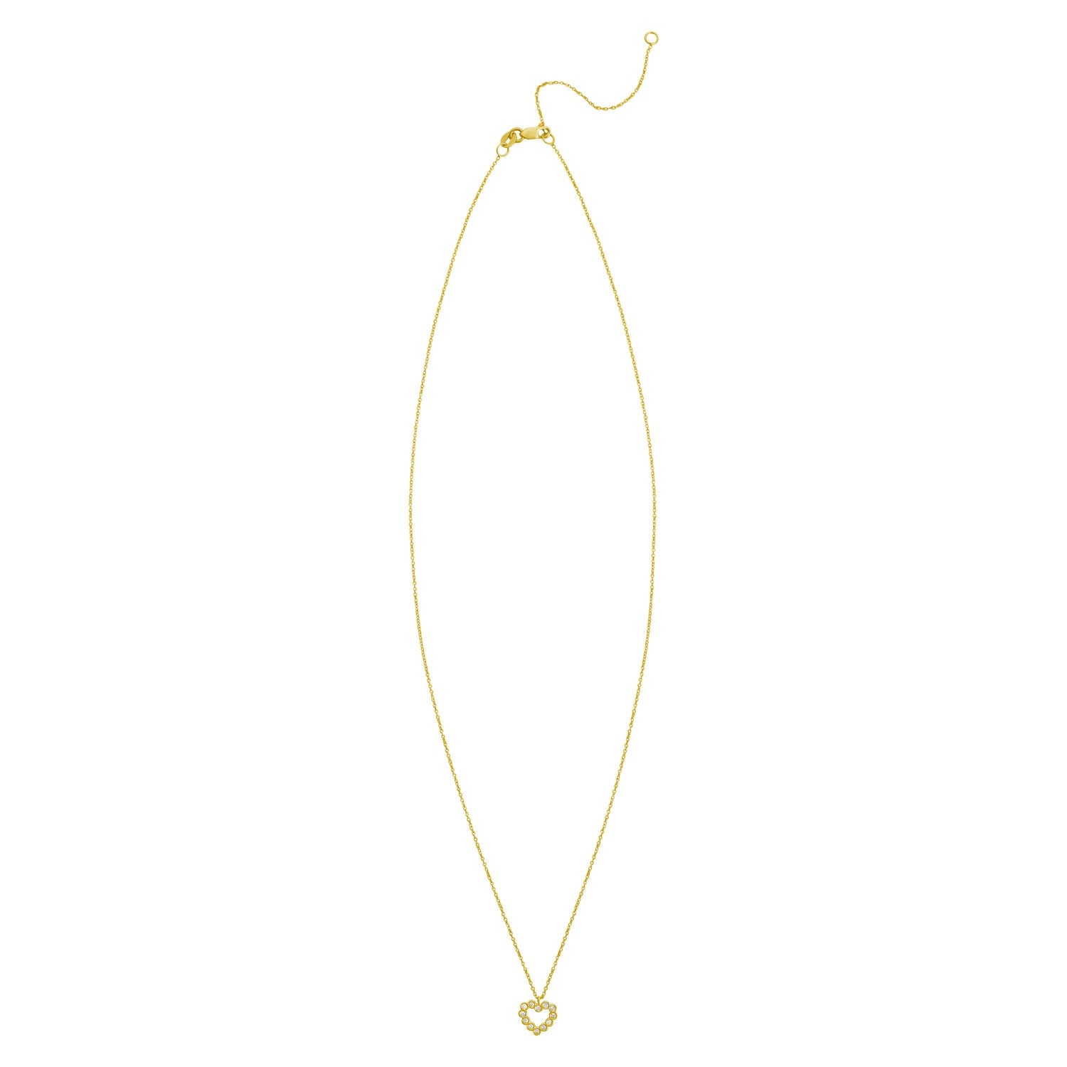 Petite Diamond Heart Pendant Necklace in 14K Yellow Gold